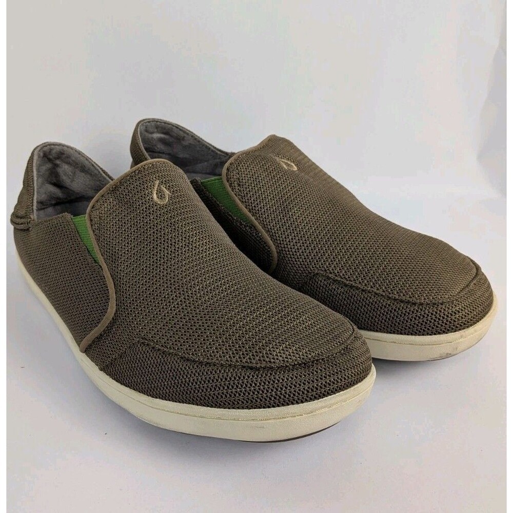 OluKai Mens Size 8 Nohea Mesh Slip On Casual Beach Friendly Shoes Tan Brown